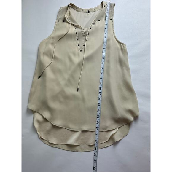 Haute Hippie Size Small Liberty Studded Silk Tank Cream Luxury $248 MSRP - Picture 10 of 11